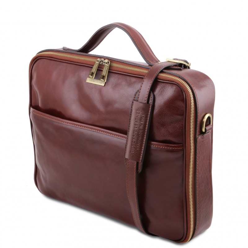 Leder Laptoptasche Vicenza Seitenansicht Leder Laptoptasche Vicenza Seitenansicht