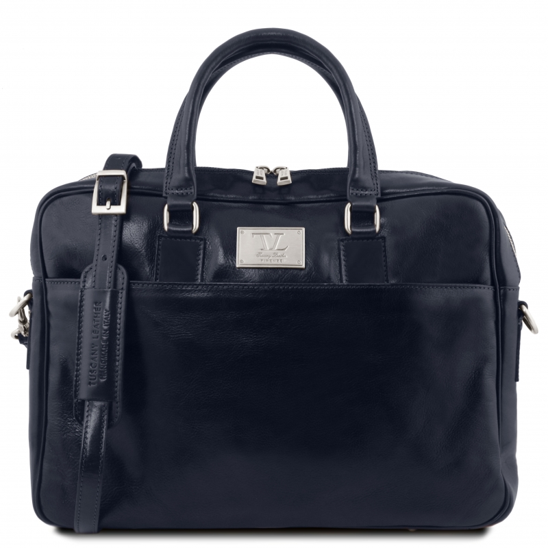 Leder-Laptoptasche Urbino 1 Fach blau Leder-Laptoptasche Urbino 1 Fach blau