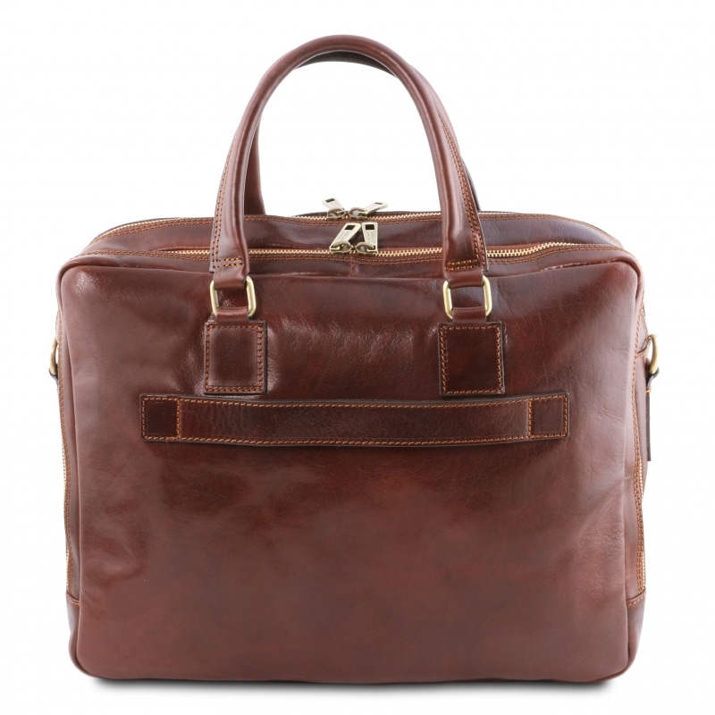 Leder Laptoptasche-Aktentasche Urbino Rückseite Leder Laptoptasche-Aktentasche Urbino Rückseite