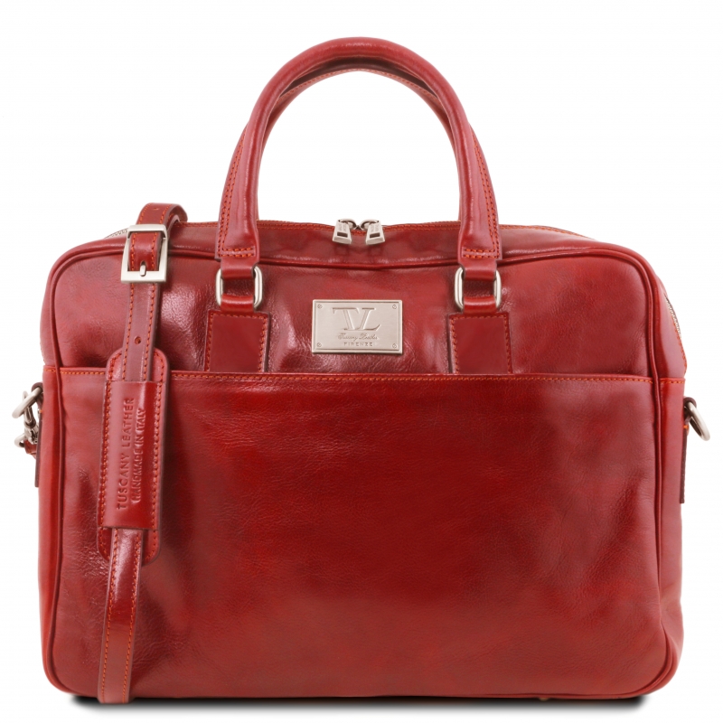 Leder-Laptoptasche Urbino 1 Fach rot Leder-Laptoptasche Urbino 1 Fach rot