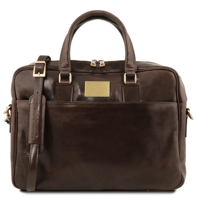 Leder Laptoptasche-Aktentasche Urbino Dunkelbraun Leder Laptoptasche-Aktentasche Urbino Dunkelbraun