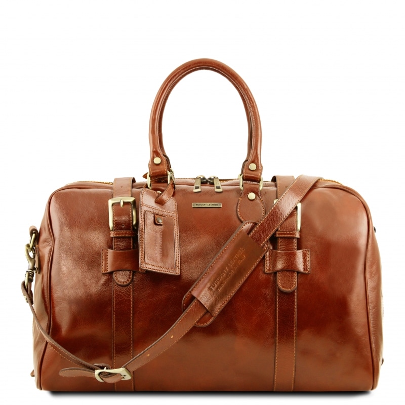 Kleine TL Voyager Leder Reisetasche mit Schnallen Honig Kleine TL Voyager Leder Reisetasche mit Schnallen Honig