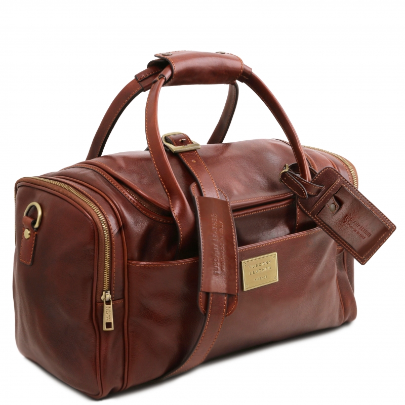 TL Voyager Leder-Reisetasche seitenansicht TL Voyager Leder-Reisetasche seitenansicht
