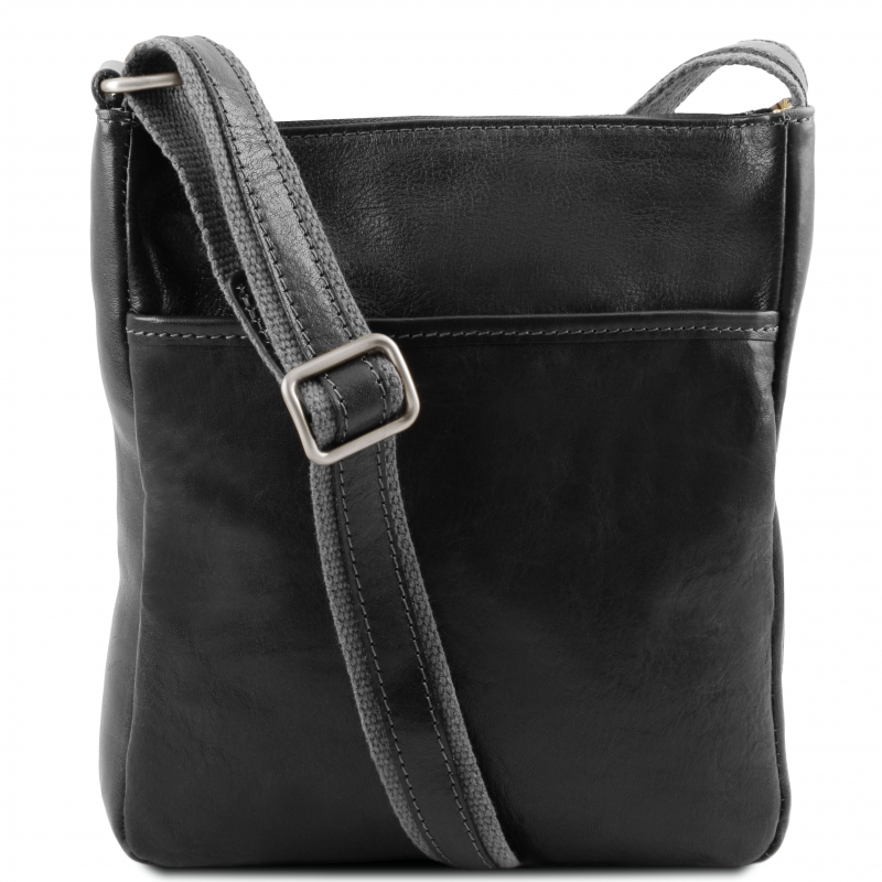 Leder-Umhängetasche Jason schwarz Leder-Umhängetasche Jason schwarz