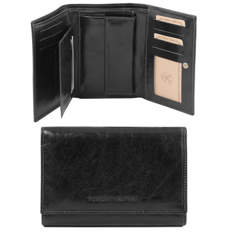 Damen Leder Geldbörse TL141314 Schwarz Damen Leder Geldbörse TL141314 Schwarz