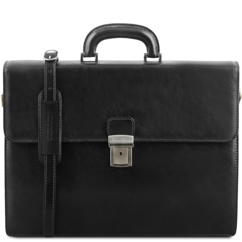 Leder Aktentasche Parma Schwarz Leder Aktentasche Parma Schwarz