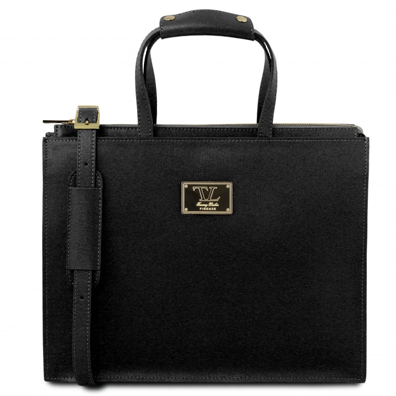 Saffiano-Leder Aktentasche Palermo schwarz Saffiano-Leder Aktentasche Palermo schwarz