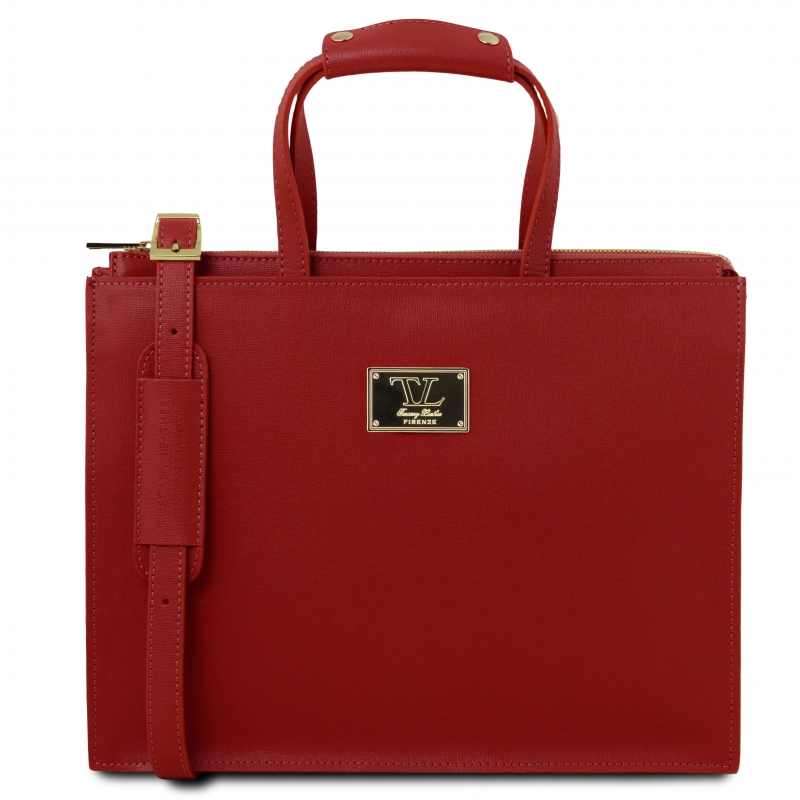 Saffiano-Leder Aktentasche Palermo Rot Saffiano-Leder Aktentasche Palermo Rot