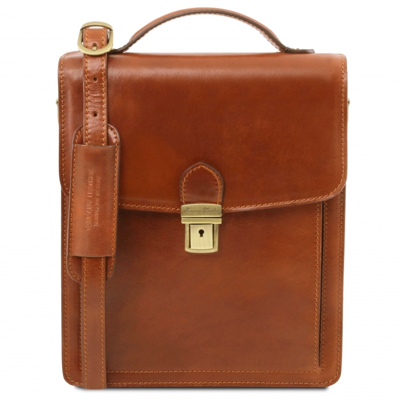 Leder Herrentasche David groß Honig Leder Herrentasche David groß Honig