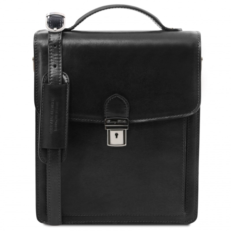 Leder Herrentasche David groß Schwarz Leder Herrentasche David groß Schwarz