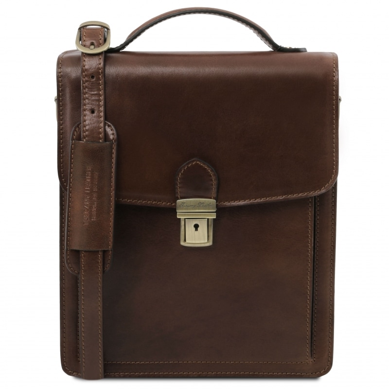 Leder Herrentasche David groß Dunkelbraun Leder Herrentasche David groß Dunkelbraun