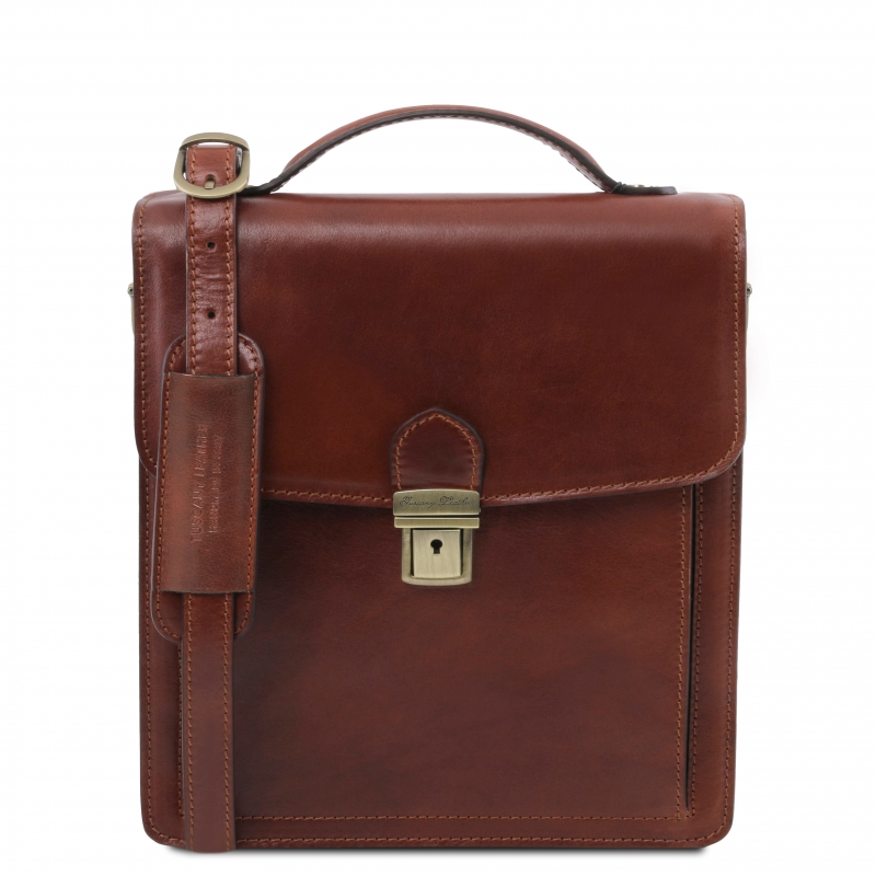 Leder Herrentasche David klein Braun Leder Herrentasche David klein Braun