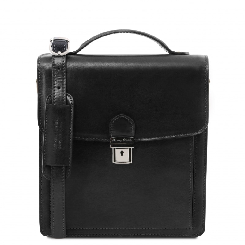 Leder Herrentasche David klein Schwarz Leder Herrentasche David klein Schwarz