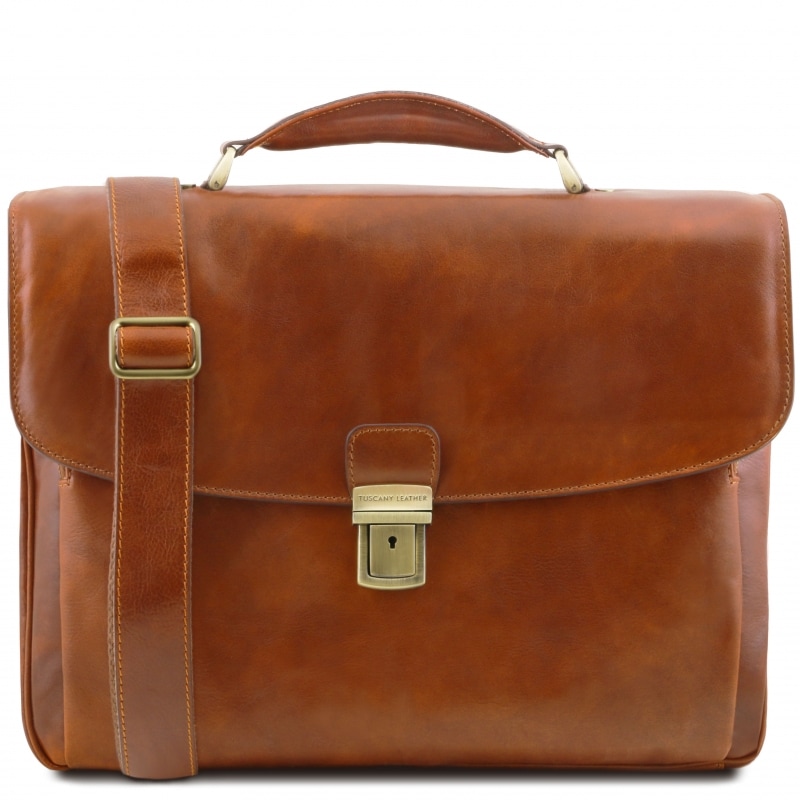 Leder Aktentasche - Laptoptasche Alessandria Honig Leder Aktentasche - Laptoptasche Alessandria Honig