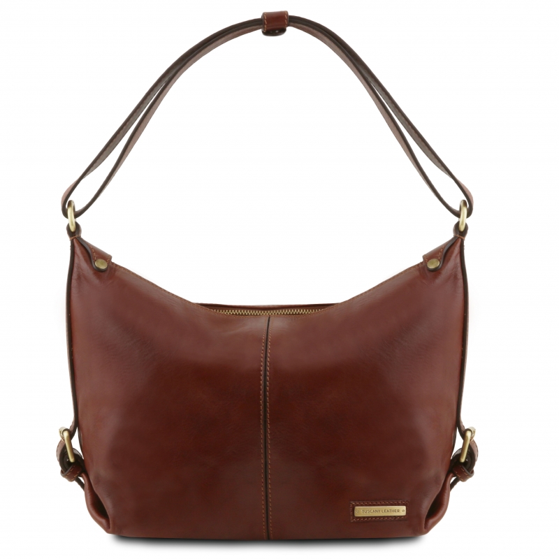 Leder Beuteltasche Sabrina braun Leder Beuteltasche Sabrina braun