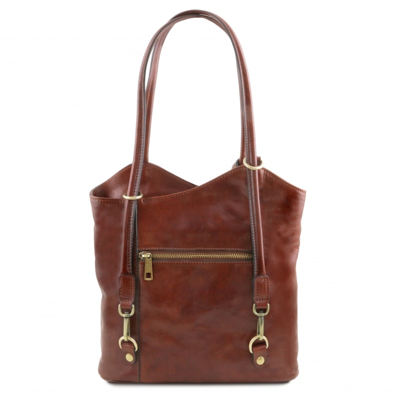Leder Schultertasche Rucksack Patty Rückseite Leder Schultertasche Rucksack Patty Rückseite