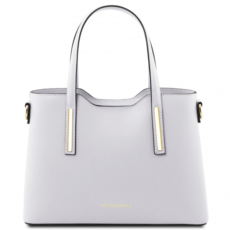 Leder-Handtasche Olimpia klein weiß Leder-Handtasche Olimpia klein weiß