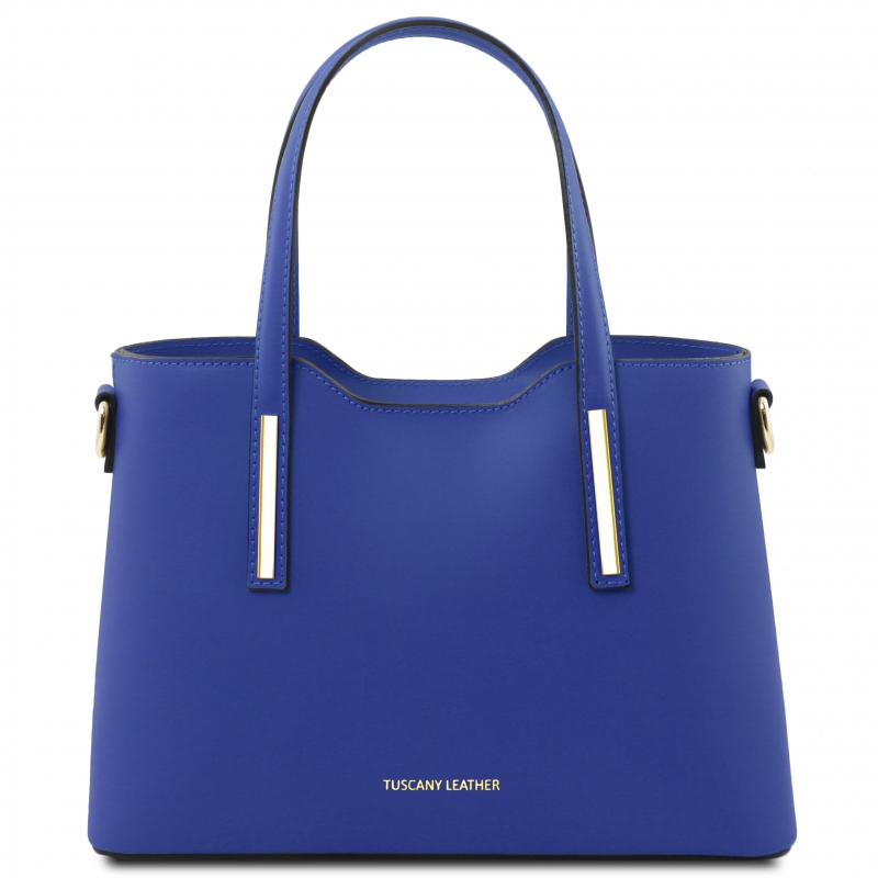 Leder-Handtasche Olimpia klein blau Leder-Handtasche Olimpia klein blau