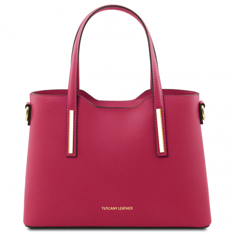 Leder-Handtasche Olimpia klein fuchsia Leder-Handtasche Olimpia klein fuchsia
