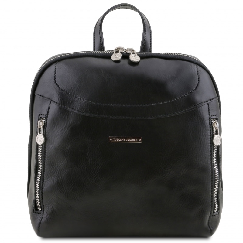 Leder Rucksack Manila schwarz Leder Rucksack Manila schwarz