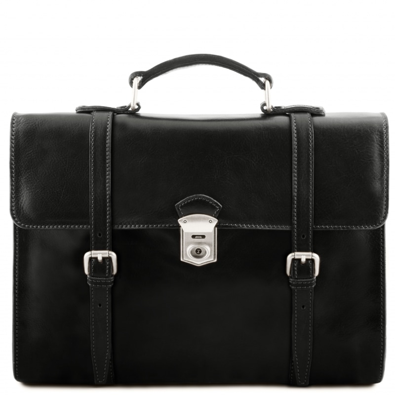 Leder Aktentasche Viareggio Multifunktional Schwarz Leder Aktentasche Viareggio Multifunktional Schwarz
