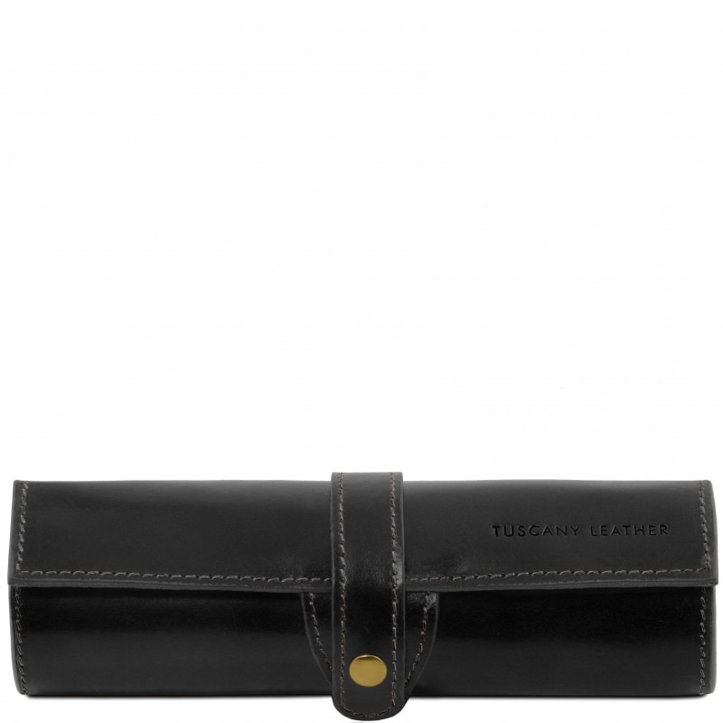 Stifte-Etui aus Leder Schwarz Stifte-Etui aus Leder Schwarz