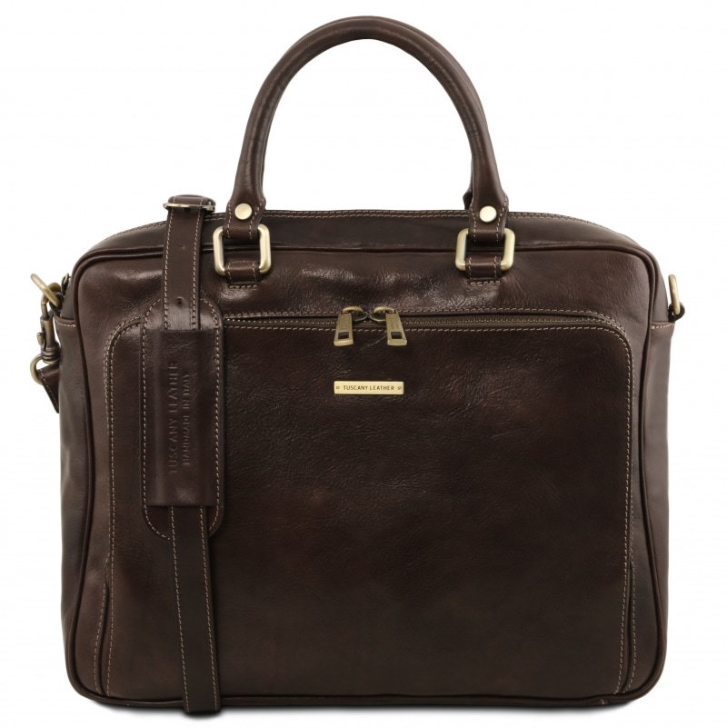 Leder Laptoptasche Pisa Dunkelbraun Leder Laptoptasche Pisa Dunkelbraun