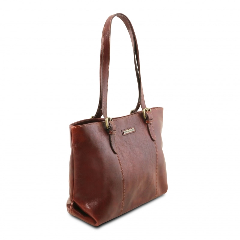 Leder Schultertasche Shopper Annalisa Seitenansicht Leder Schultertasche Shopper Annalisa Seitenansicht