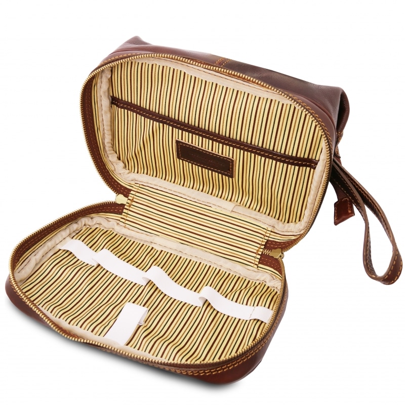 Leder-Kulturtasche Patrick Doppelboden Leder-Kulturtasche Patrick Doppelboden