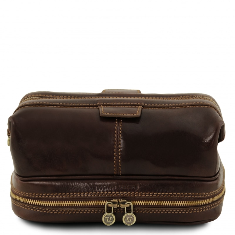 Leder Kulturtasche Patrick dunkelbraun Leder Kulturtasche Patrick dunkelbraun