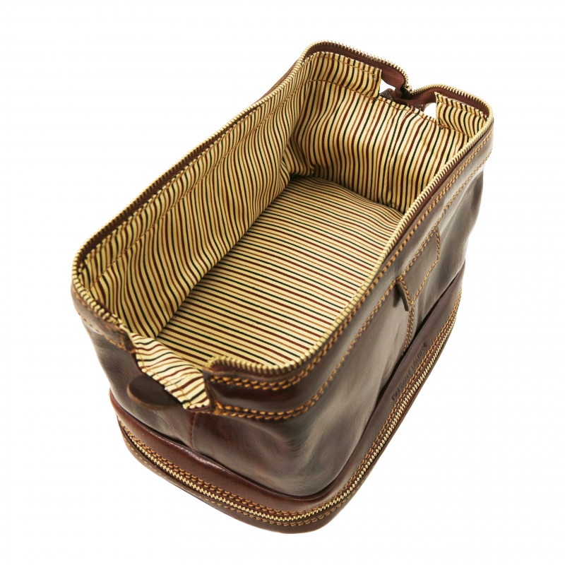 Leder Kulturtasche Patrick interieur Leder Kulturtasche Patrick interieur
