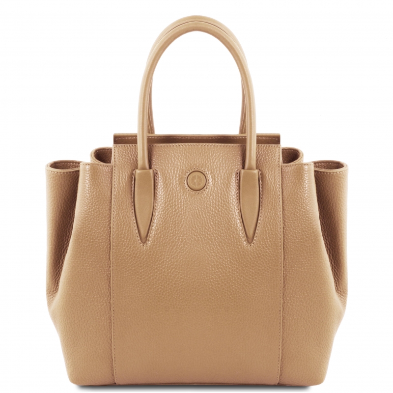 Leder-Handtasche Tulipan champagner Leder-Handtasche Tulipan champagner