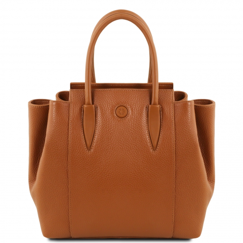 Leder-Handtasche Tulipan cognac Leder-Handtasche Tulipan cognac
