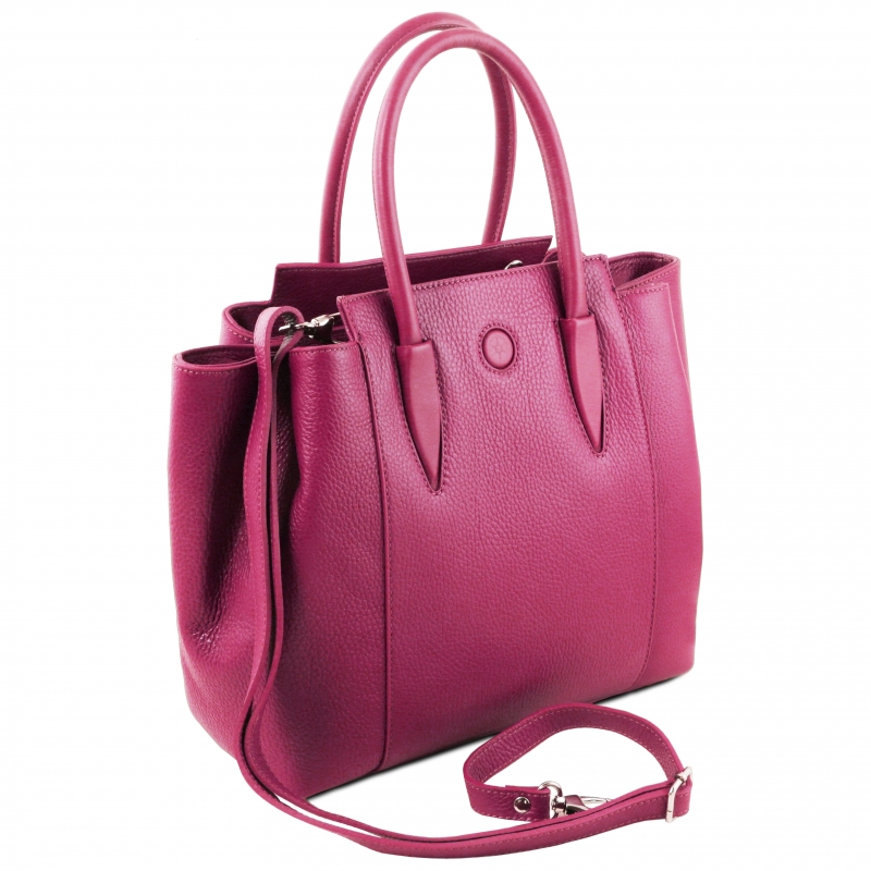 Leder-Handtasche Tulipan seitenansicht Leder-Handtasche Tulipan seitenansicht
