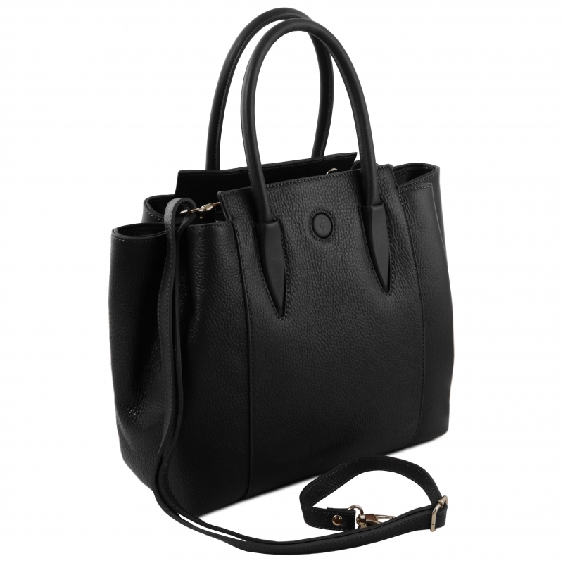 Leder-Handtasche Tulipan seitenansicht Leder-Handtasche Tulipan seitenansicht