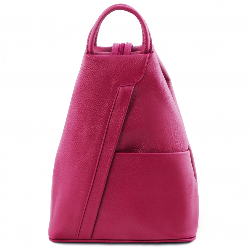 Leder-Rucksack Shanghai fuchsia Leder-Rucksack Shanghai fuchsia