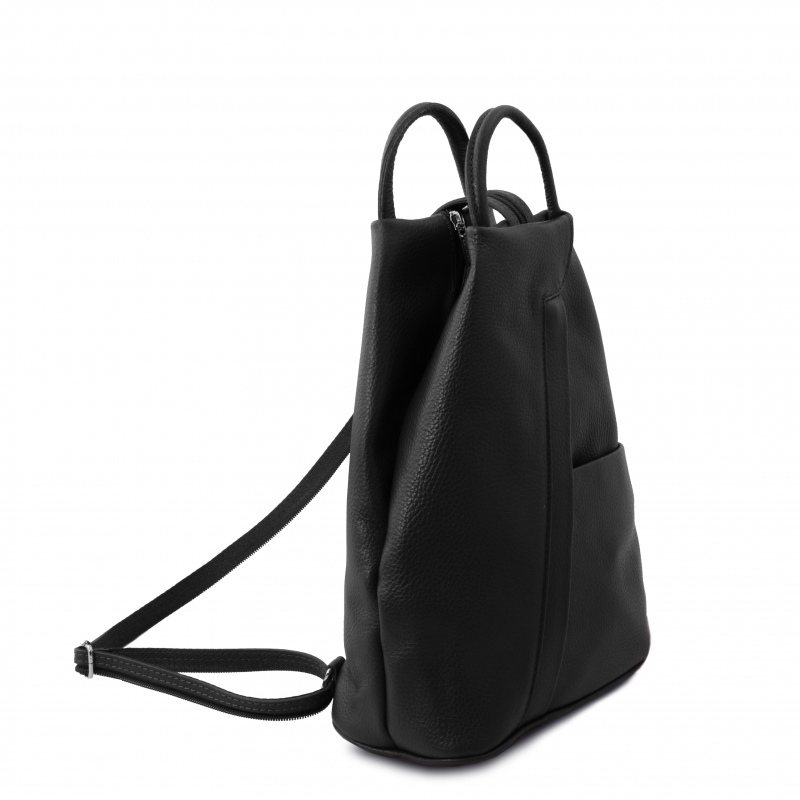 Leder-Rucksack Shanghai Seitenansicht Leder-Rucksack Shanghai Seitenansicht