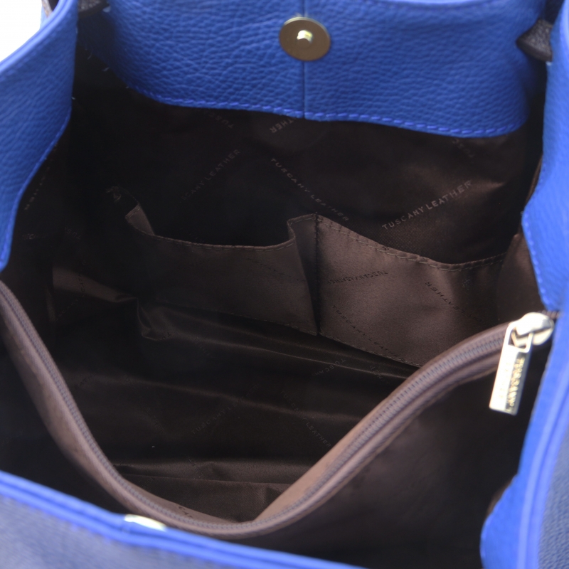 TL KeyLuck Leder-Handtasche blau interieur-1 TL KeyLuck Leder-Handtasche blau interieur-1