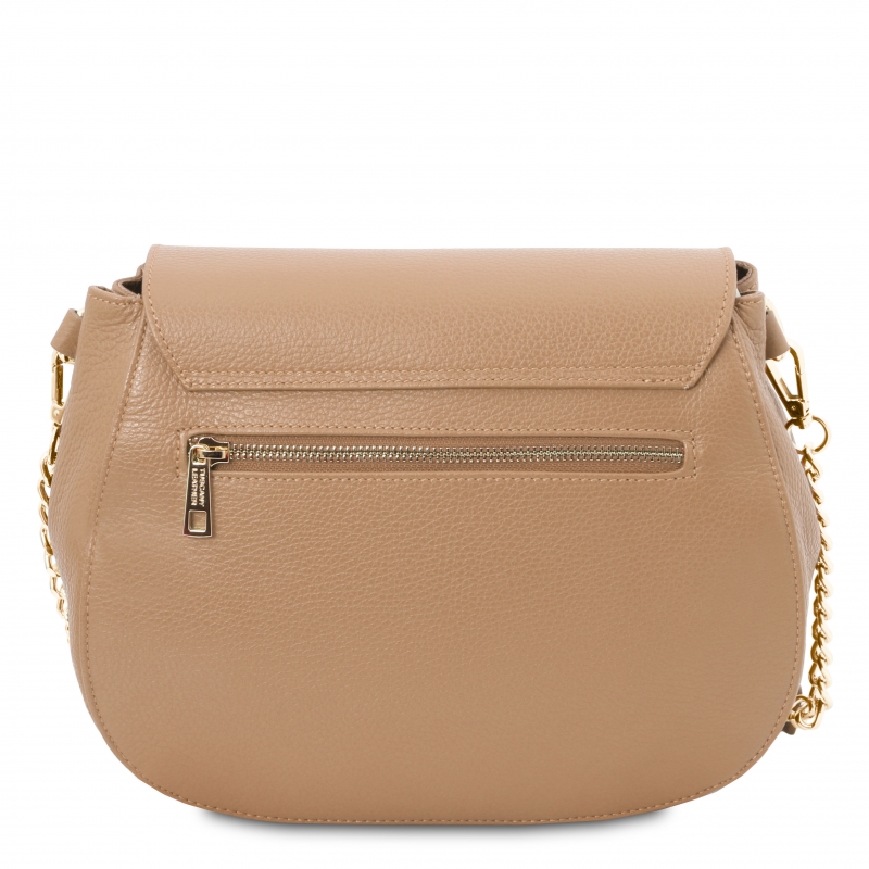 Schultertasche Fresia champagner rückseite Schultertasche Fresia champagner rückseite