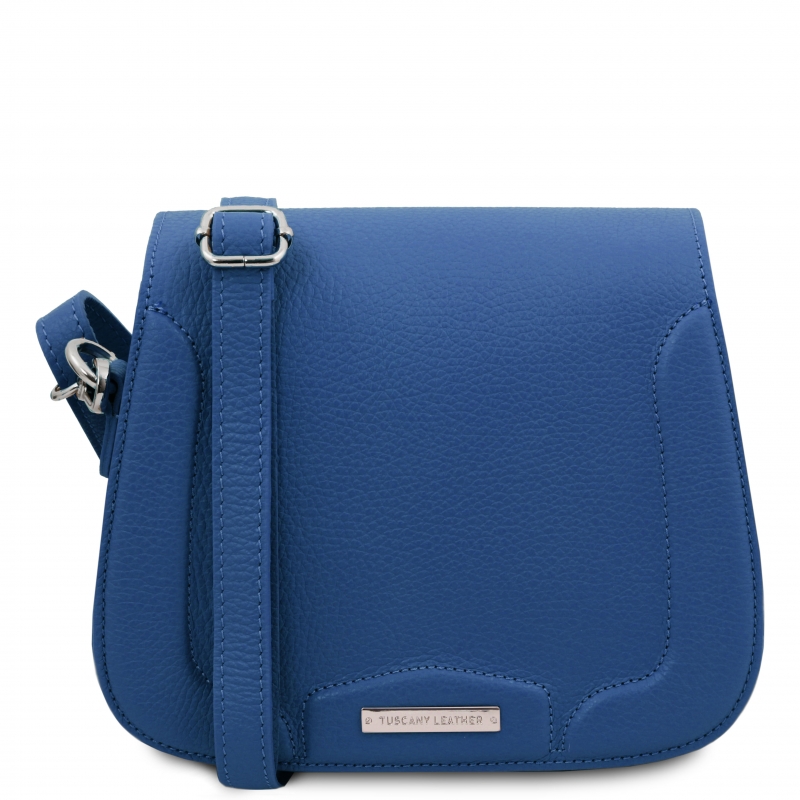Leder-Schultertasche Jasmine Blau Leder-Schultertasche Jasmine Blau