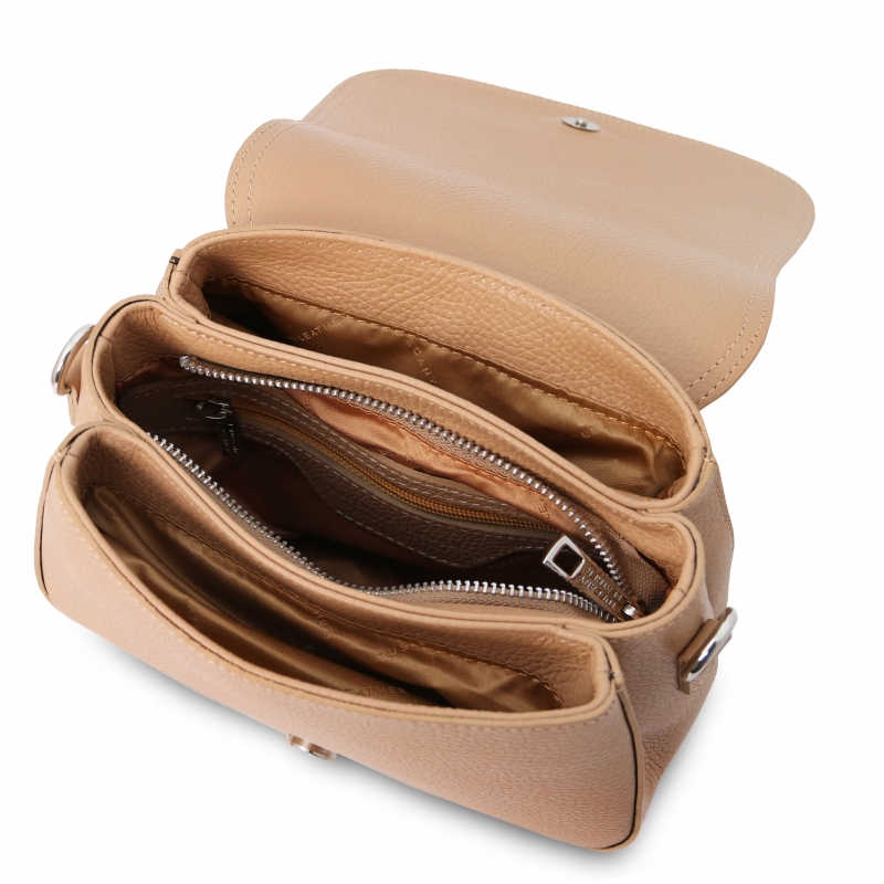 Leder-Schultertasche Jasmine champagner interieur Leder-Schultertasche Jasmine champagner interieur