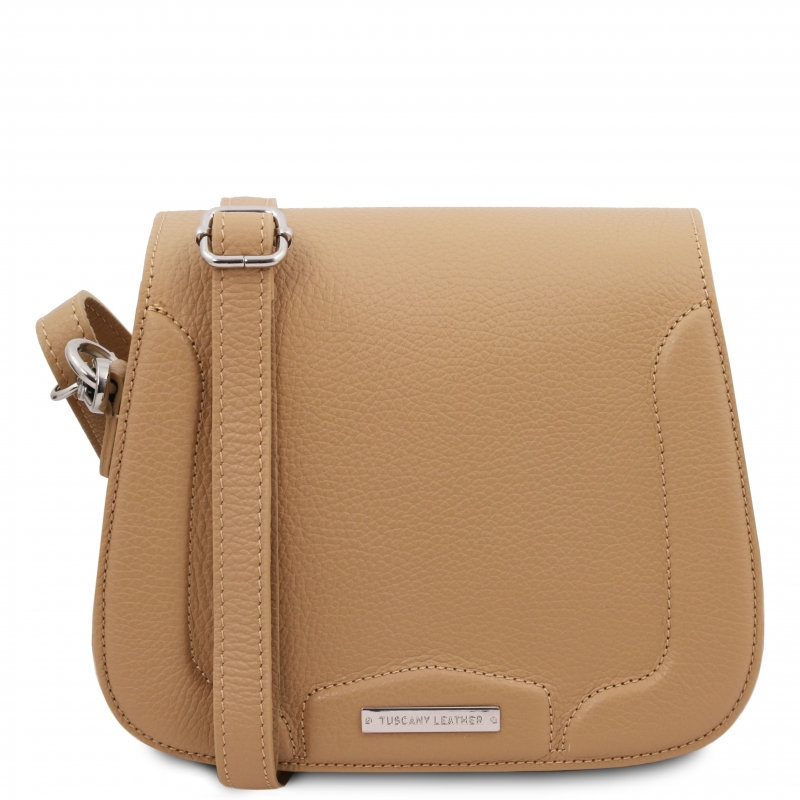 Leder-Schultertasche Jasmine champagner Leder-Schultertasche Jasmine champagner