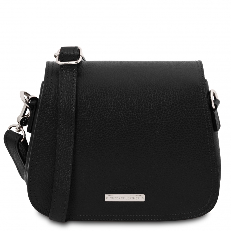 Leder-Schultertasche Jasmine schwarz Leder-Schultertasche Jasmine schwarz