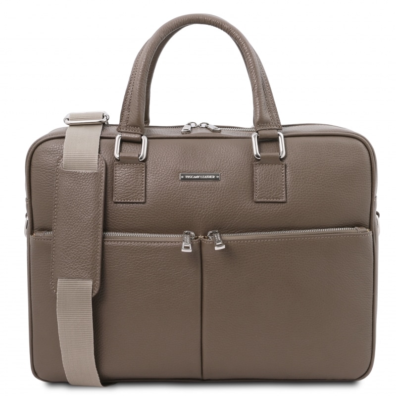 Leder Aktentasche Treviso Taupe Leder Aktentasche Treviso Taupe