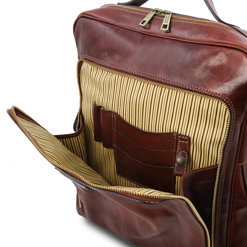 Leder Laptop-Rucksack Bangkok gross Front Leder Laptop-Rucksack Bangkok gross Front