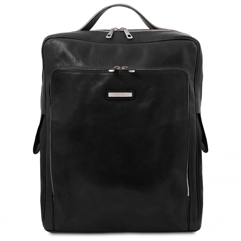 Leder Laptop-Rucksack Bangkok gross schwarz Leder Laptop-Rucksack Bangkok gross schwarz