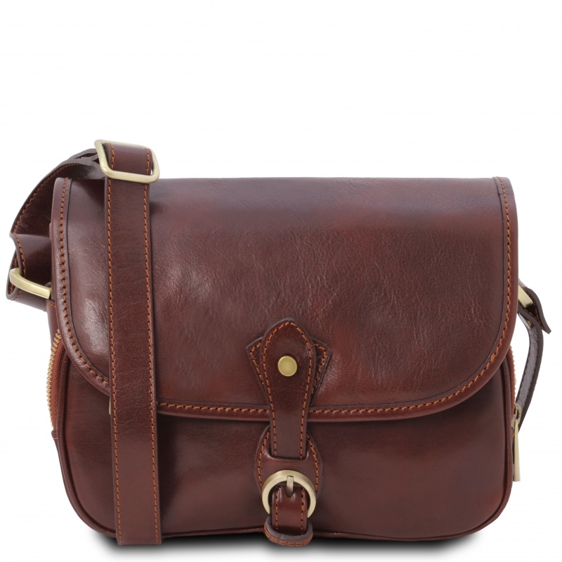 Leder Schultertasche Alessia Braun Leder Schultertasche Alessia Braun