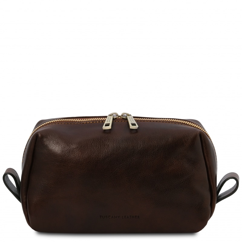 Leder Kulturtasche Owen Dunkelbraun Leder Kulturtasche Owen Dunkelbraun