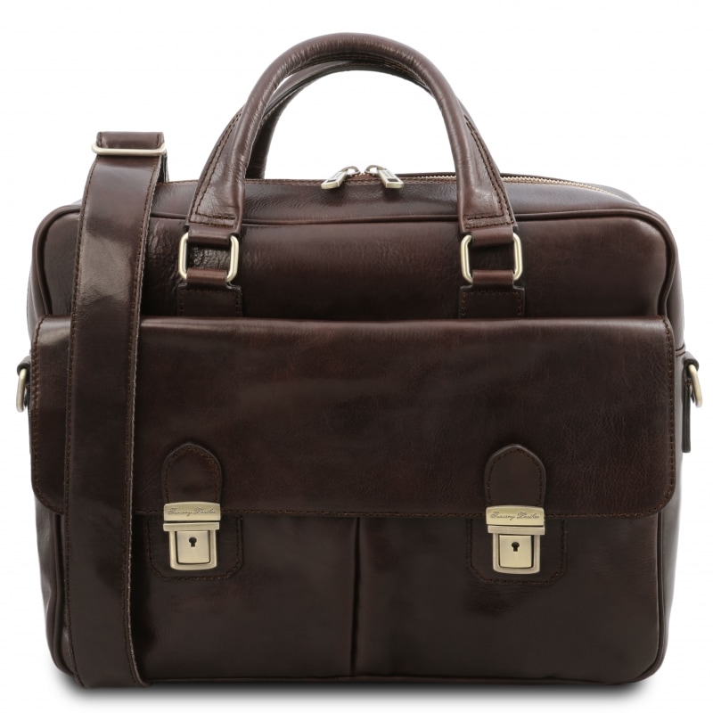 Leder Laptop-Businesstasche San Miniato Dunkelbraun Leder Laptop-Businesstasche San Miniato Dunkelbraun