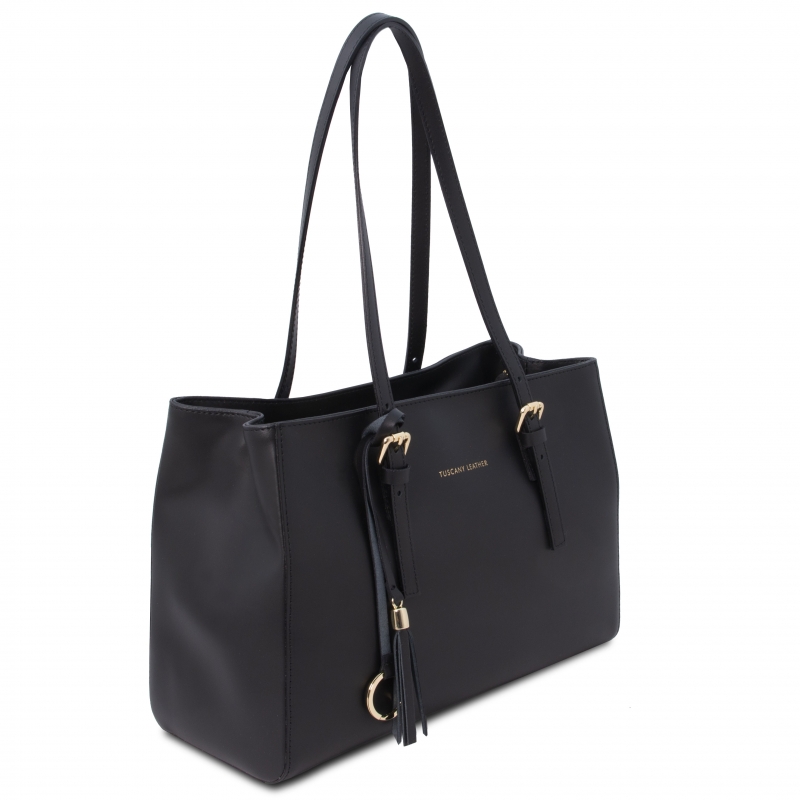 TL Bag Leder-Schultertasche seitenansicht TL Bag Leder-Schultertasche seitenansicht